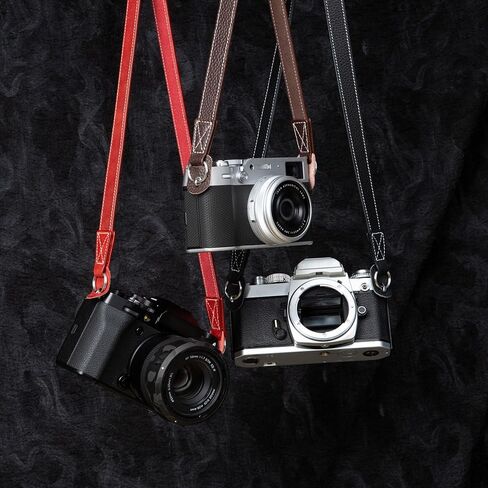 Vintage Minimalist Genuine Leather Camera Strap Crazy Horse Leather Shoulder Strap For DSLR,For Fuji/Sony/Nikon in Saudi Arabia