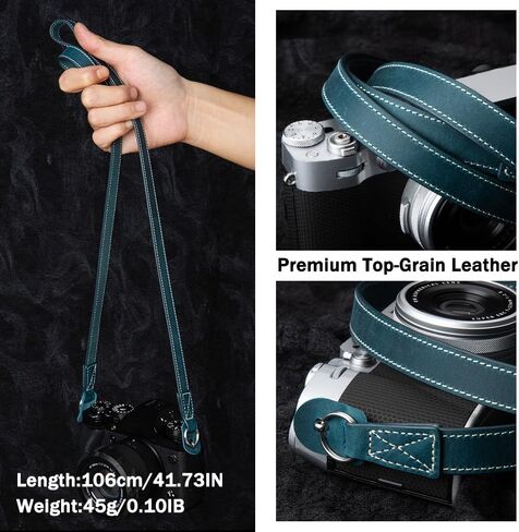 Vintage Minimalist Genuine Leather Camera Strap Crazy Horse Leather Shoulder Strap For DSLR,For Fuji/Sony/Nikon in Saudi Arabia