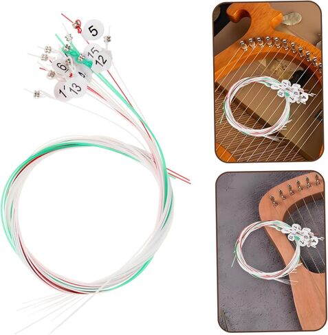 Vaguelly 15-piece Lyre Harp Strings Set Replacement Strings for Musical Instruments Nylon Material Standard Tension Beautiful Sound in Saudi Arabia