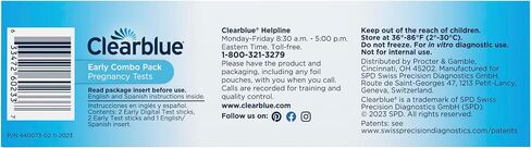 مجموعة اختبار الحمل المبكر ClearBlue ، مجموعة اختبار الحمل في المنزل للنساء ، اختبارات الحمل هرمون HCG مع نتائج سهلة القراءة ، اختباران in Kuwait