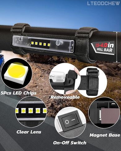 LED Dome Light Red and White Battery Powered, Magnetic Roll Bar Mount Car Interior Repair Truck Bed Lights for UTV ATV Golf Cart RZR Polaris Off Road Truck in Saudi Arabia