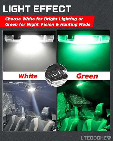 LED Dome Light Red and White Battery Powered, Magnetic Roll Bar Mount Car Interior Repair Truck Bed Lights for UTV ATV Golf Cart RZR Polaris Off Road Truck in Kuwait