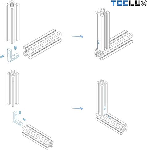 10 Sets Black 4040 Interior Corner Connector Kit – L-Shape Inside Bracket with Screws for 40 Series Aluminum Extrusion Rail, 8mm T Slot Extruded Aluminum Accessories in Saudi Arabia