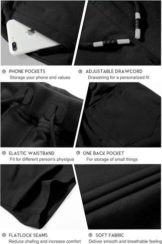 Boyzn Men's Athletic Shorts Comfortable Cotton Workout Shorts Elastic Waist Running Shorts with Zipper Pockets in Saudi Arabia