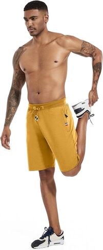 Boyzn Men's Athletic Shorts Comfortable Cotton Workout Shorts Elastic Waist Running Shorts with Zipper Pockets in Saudi Arabia
