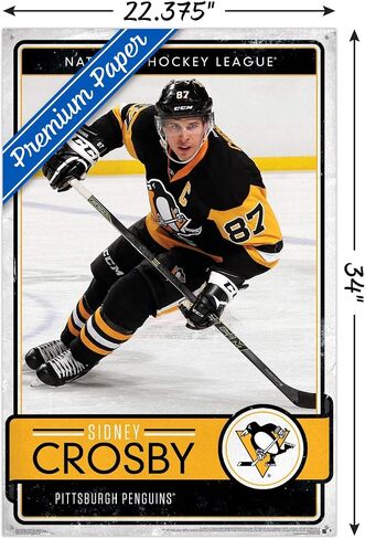 NHL Pittsburgh Penguins - Sidney Crosby 16 Wall Poster with Push Pins in Saudi Arabia