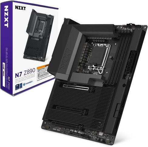 NZXT N9 Z890 - Intel Z890 LGA 1851 ATX Gaming Motherboard for Core Ultra (Series 2) - 20+1+1 ، DDR5 ، 5X M.2 ، PCIe 5.0 ، Wi -Fi 7 ، 5GBE ، Thunderbolt 4 - RGB ، Cover Full Metal ، White PCB White PCB in Kuwait