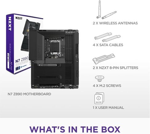 NZXT N9 Z890 - Intel Z890 LGA 1851 ATX Gaming Motherboard for Core Ultra (Series 2) - 20+1+1 ، DDR5 ، 5X M.2 ، PCIe 5.0 ، Wi -Fi 7 ، 5GBE ، Thunderbolt 4 - RGB ، Cover Full Metal ، White PCB White PCB in Kuwait