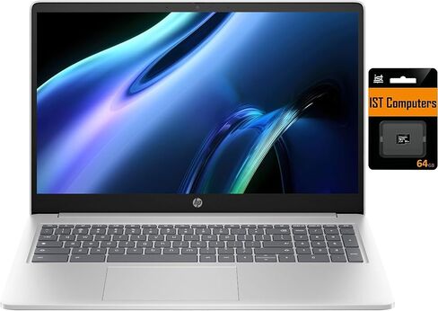 2022 Newest HP Chromebook Laptop, 14" HD Screen, AMD 3015Ce Processor, 4GB RAM, 32GB eMMC Flash Memory, Webcam, WiFi, Bluetooth, Fast Charge, Chrome OS, Mineral Silver in Saudi Arabia