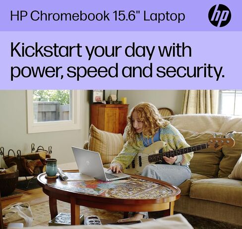 2022 Newest HP Chromebook Laptop, 14" HD Screen, AMD 3015Ce Processor, 4GB RAM, 32GB eMMC Flash Memory, Webcam, WiFi, Bluetooth, Fast Charge, Chrome OS, Mineral Silver in Saudi Arabia