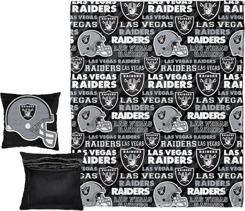NORTHWEST NFL Hypnotic Camo Pocket Pillow 14x14 and Throw Blanket 40x50 Set, Las Vegas Raiders, Team Colors in Saudi Arabia
