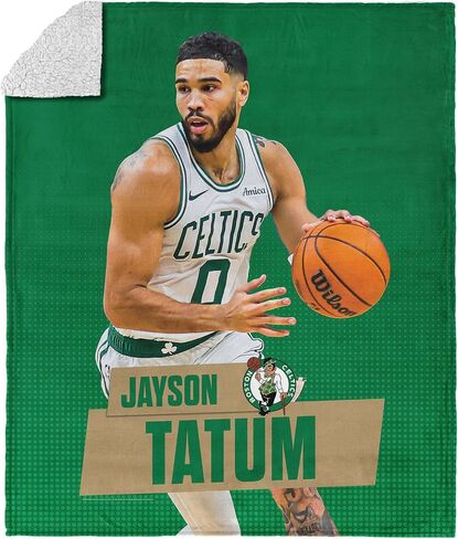 Northwest NBA Boston Celtics Jayson Tatum Silk Touch Sherpa Throw Blanket, Cozy for All Seasons, Lightweight for Couch, Sofa, Boys Girls Bedding, 50 x 60 inches in Saudi Arabia