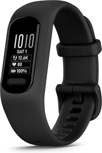 Garmin vívosmart® 5، جهاز تعقب اللياقة البدنية، بطارية طويلة الأمد، تصميم بسيط، أسود كبير (متجدد) in Saudi Arabia