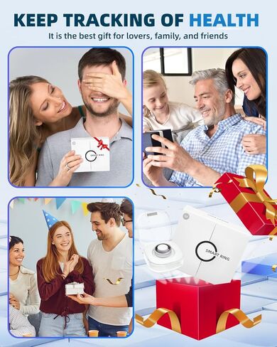 Smart Ring for Women Men Fitness Ring with Step Counting, Heart Rate, Blood Oxygen, Pressure Monitoring, Sleep Monitoring, IP68 Waterproof for iPhone and Android, No Subscription Fee,Silver 7# in Kuwait