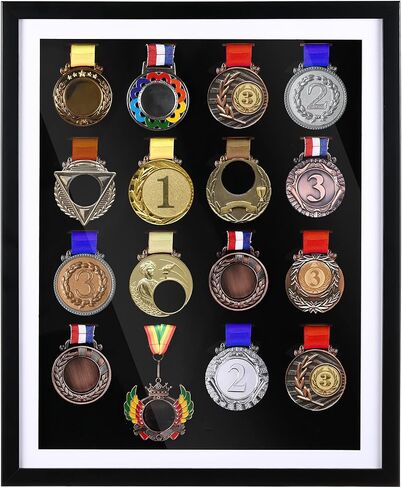 6 Medals Display Frame 13 x 11.81 Inch Large 3D Medal Shadow Box Display Case for Runners Marathon Triathlon Soccer Gymnastics All Sports Medals in Saudi Arabia