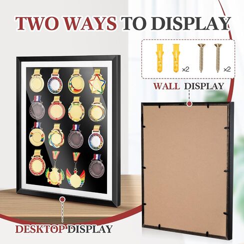 6 Medals Display Frame 13 x 11.81 Inch Large 3D Medal Shadow Box Display Case for Runners Marathon Triathlon Soccer Gymnastics All Sports Medals in Saudi Arabia