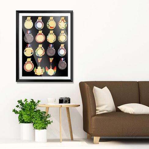 6 Medals Display Frame 13 x 11.81 Inch Large 3D Medal Shadow Box Display Case for Runners Marathon Triathlon Soccer Gymnastics All Sports Medals in Saudi Arabia