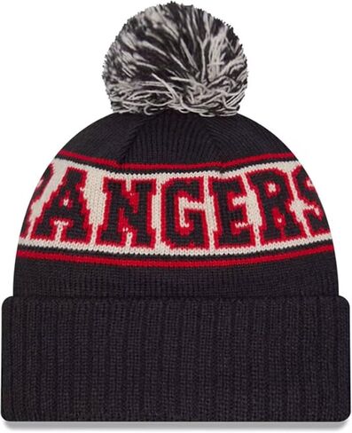 New Era NHL Unisex-Adult Primary Logo Retro Pom Cuffed Knit Fleece Lined Cold Weather Beanie Hat in Saudi Arabia