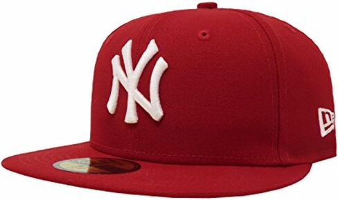 New Era Mens New York Yankees MLB Authentic Collection 59FIFTY Cap, Adult, Scarlet, 8 in Saudi Arabia