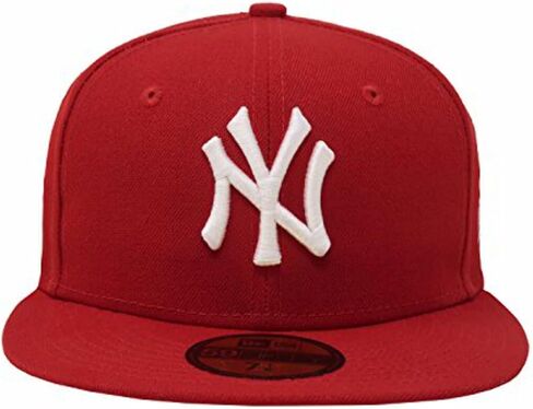 New Era Mens New York Yankees MLB Authentic Collection 59FIFTY Cap, Adult, Scarlet, 8 in Saudi Arabia