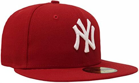 New Era Mens New York Yankees MLB Authentic Collection 59FIFTY Cap, Adult, Scarlet, 8 in Saudi Arabia