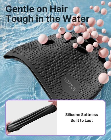 YOTTOY Women's Swim Cap, Silicone Waterproof Swimming Cap for Women Long Hair, Stretchable and Comfortable Bathing Caps for Women Swimming, Large Swim Cap for Adults in Saudi Arabia