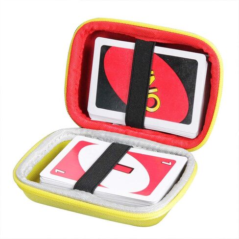 Anleo Hard Travel Case for Mattel UNO Classic Card Game(Only Case) (Yellow+Red) in Saudi Arabia