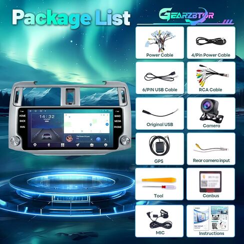 8Core 10.33" 4+64G Radio for Toyota 4Runner 2010-2019 for JBL | CarPlay Android Auto,Android 13 HD IPS Screen 4Runner Stereo 5Ghz Wifi GPS 48-EQ DSP BT5.0 FM AM 1080P Backup Camera,Silver in Saudi Arabia