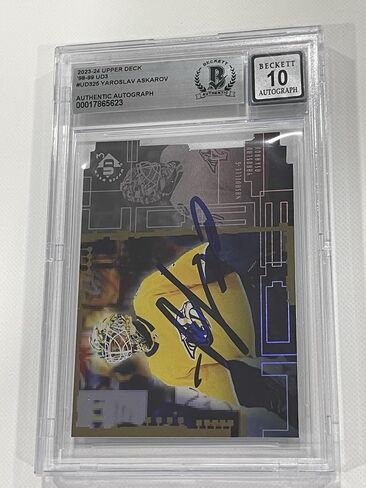 Yaroslav Askarov Signed Upper Deck UD3 Card Slabbed Beckett BAS IP Auto a - Hockey Slabbed Autographed Rookie Cards in Saudi Arabia