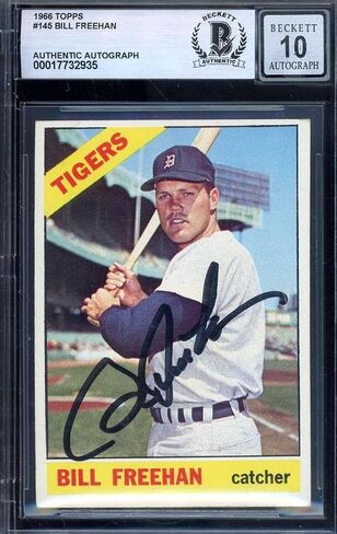 Bill Freehan Gem Mint 10 Beckett BAS Signed 1966 Topps Autograph - Baseball Slabbed Autographed Cards in Saudi Arabia