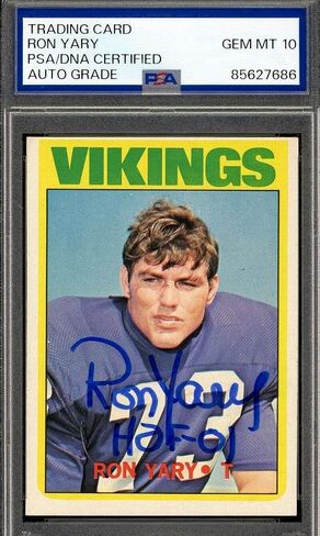 رون ياري جوهرة النعناع 10 PSA DNA موقعة 1972 Topps Rookie Autograph - كرة القدم Slabbed بطاقات الصاعد الموقعة in Saudi Arabia