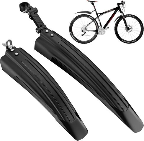 Bicycle Fender Set, Adjustable Fender Set, Front and Rear Fenders, Quick Release Attachment, Widened and Thickened for Mountain Bike, City Bike 20-26 Inch Wheel Protection Fenders (B:Grey) in Kuwait