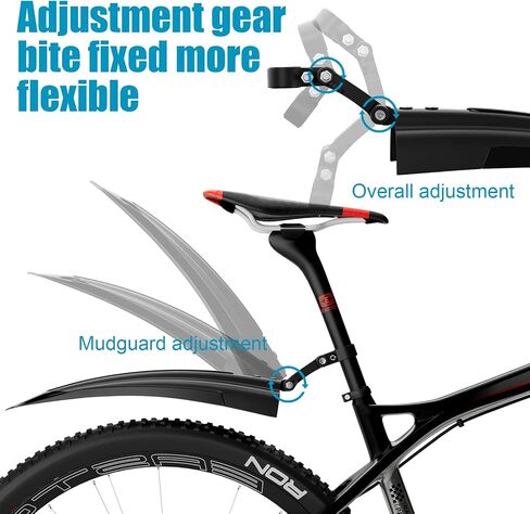Bicycle Fender Set, Adjustable Fender Set, Front and Rear Fenders, Quick Release Attachment, Widened and Thickened for Mountain Bike, City Bike 20-26 Inch Wheel Protection Fenders (B:Grey) in Kuwait