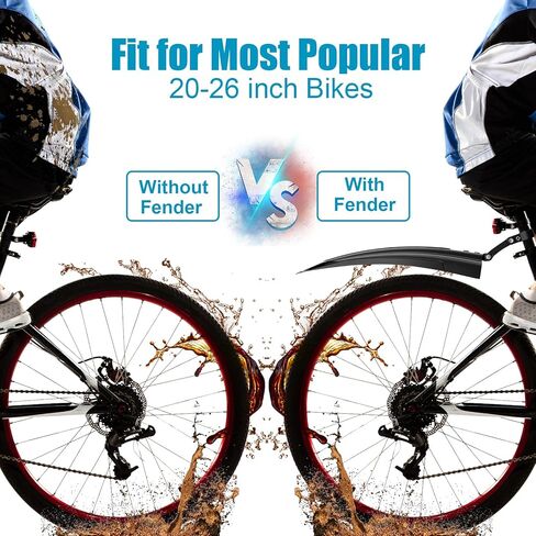 Bicycle Fender Set, Adjustable Fender Set, Front and Rear Fenders, Quick Release Attachment, Widened and Thickened for Mountain Bike, City Bike 20-26 Inch Wheel Protection Fenders (B:Grey) in Kuwait