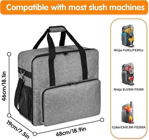 2025Thermal Slushie Machine Carrying Bag, Large Portable Slushie Carrying Case for Ninjaa Fs301 & Fs300, Large Opening Design, Thick Padding, Removable Shoulder Strap, Accessory Bag (Black) in Kuwait