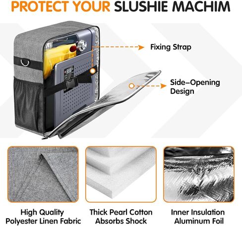 2025Thermal Slushie Machine Carrying Bag, Large Portable Slushie Carrying Case for Ninjaa Fs301 & Fs300, Large Opening Design, Thick Padding, Removable Shoulder Strap, Accessory Bag (Black) in Kuwait