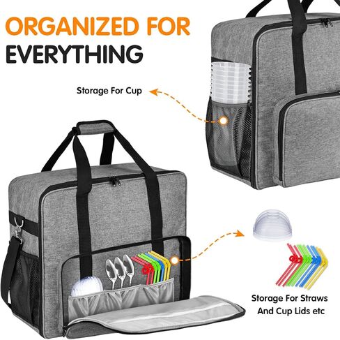 2025Thermal Slushie Machine Carrying Bag, Large Portable Slushie Carrying Case for Ninjaa Fs301 & Fs300, Large Opening Design, Thick Padding, Removable Shoulder Strap, Accessory Bag (Black) in Kuwait