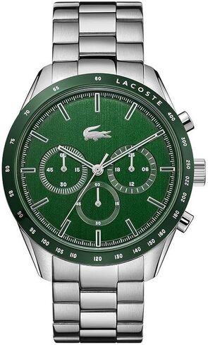 Lacoste Men's Boston Quartz Watch with Stainless Steel Strap, Silver, 20 (Model: 2011080) in Saudi Arabia