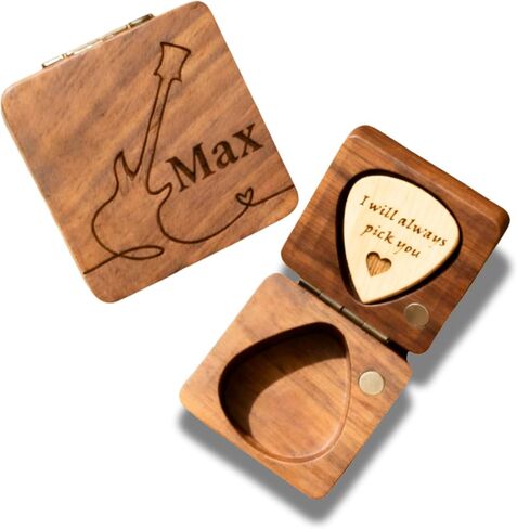 Custom Guitar Pick, Wooden Guitar Pick Case, Personalized Guitar Pick Holder, Guitar Picks Case for for Musicians, Guitarists & Music Lovers Holder, Custom Guitar Picks Box in Saudi Arabia
