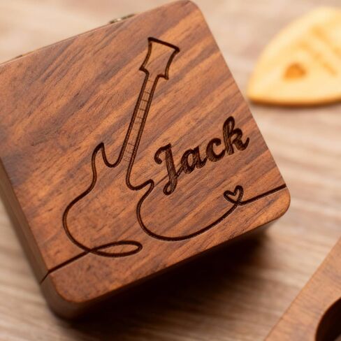 Custom Guitar Pick, Wooden Guitar Pick Case, Personalized Guitar Pick Holder, Guitar Picks Case for for Musicians, Guitarists & Music Lovers Holder, Custom Guitar Picks Box in Saudi Arabia