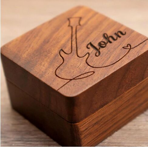 Custom Guitar Pick, Wooden Guitar Pick Case, Personalized Guitar Pick Holder, Guitar Picks Case for for Musicians, Guitarists & Music Lovers Holder, Custom Guitar Picks Box in Saudi Arabia