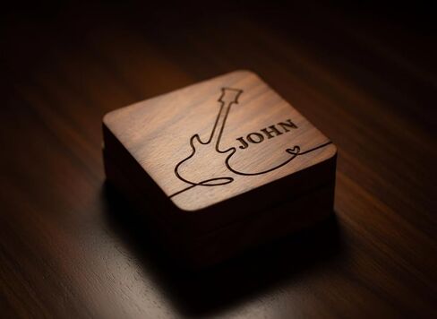 Custom Guitar Pick, Wooden Guitar Pick Case, Personalized Guitar Pick Holder, Guitar Picks Case for for Musicians, Guitarists & Music Lovers Holder, Custom Guitar Picks Box in Saudi Arabia