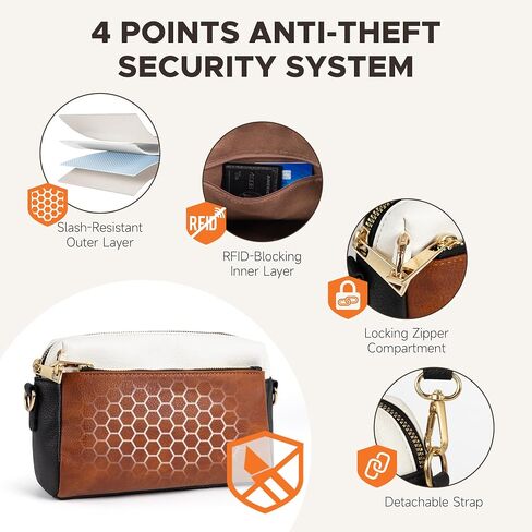 حقيبة Crossbody المضادة للسرقة للنساء ، RFID المقاومة لعمق القطع التي تمنع محافظ السفر ، حقيبة يد الكتف الصغيرة in Saudi Arabia