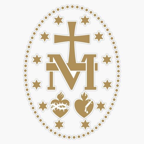 Miraculous Medal Virgin Mary Bumper Sticker Vinyl Decal 5" in Saudi Arabia