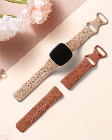 Snblk 2 Pack Back Bands فقط متوافقة مع Fitbit Versa 3/Fitbit Sense/Fitbit Versa 4/Fitbit Sense 2 نطاقات أربعة نماذج ، عباد Sunflow in Kuwait