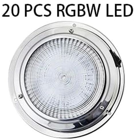 Dome Light with Manual Switch,4-Color Boat Ceiling, Cabin Light,Stainless Steel Surface Mount DC10-30V (RGBW(00541), 5-inch) in Kuwait