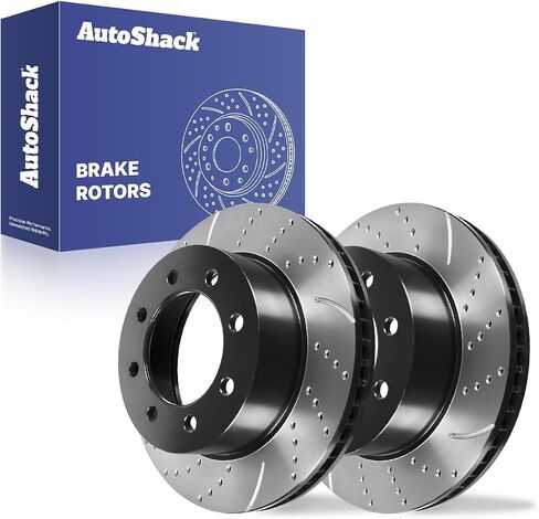 Autoshack Front Disc-Discor Prake Prake Offor 2003-2008 Dodge RAM 2500 RAM 3500 2006-2008 RAM 1500 3.7L 4.7L 5.9L 6.7L 8.0L V6 V8 4WD RWD 13.9 "(353.3 mm) R63014PR in Kuwait