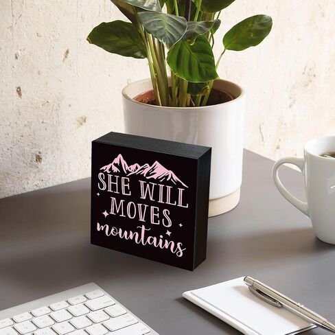 Motivational Box Sign, Decorative Signs and Plaques, Desktop Decoration for Home Office, Gym Room Decor, Wall Decor Art, Black Wooden Box Sign 5.1x5.1 inches, Do Not Stop Until You are Proud Sign in Saudi Arabia