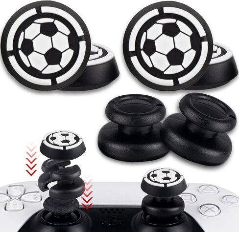 لا تساقط قبالة Thumbstick Extender X 2 و Thumb Grip X 4 لوحدة التحكم PS5 و PS4 (أسود أحمر + حلقة زرقاء) in Saudi Arabia