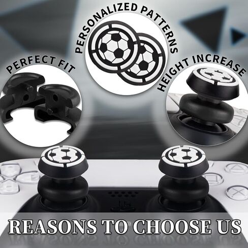 لا تساقط قبالة Thumbstick Extender X 2 و Thumb Grip X 4 لوحدة التحكم PS5 و PS4 (أسود أحمر + حلقة زرقاء) in Saudi Arabia